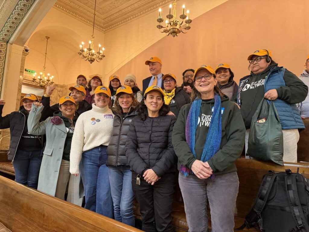 Casa Latina staff, volunteers and domestic workers stand in the Washington State Capitol after testifying for the Domestic Workers Bill of Rights on January 22, 2026. Casa Latina has a 32-year history of advocating for Latino immigrants and domestic workers in Seattle. (Photo courtesy of Casa Latina)